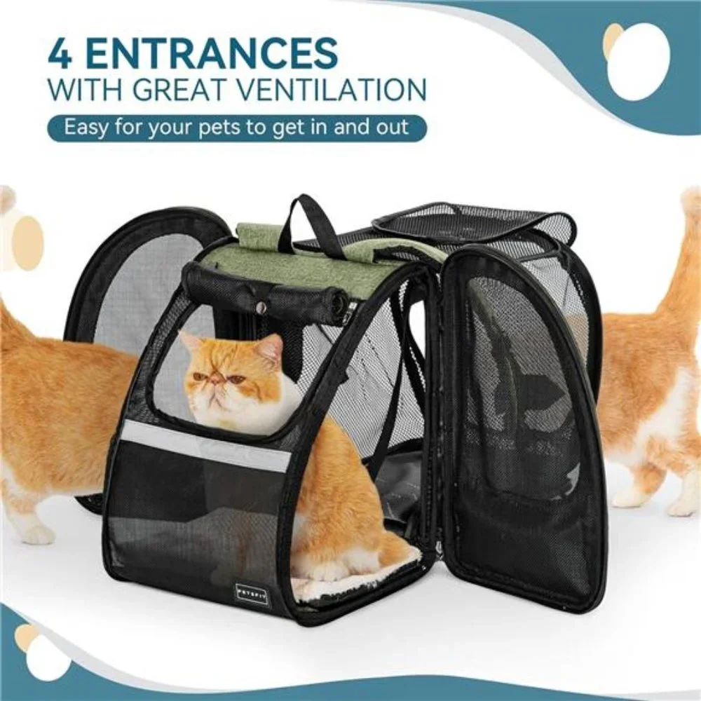 Cat Backpack Carrier,Dog Carrier Backpacks Expandable with Great Ventilation